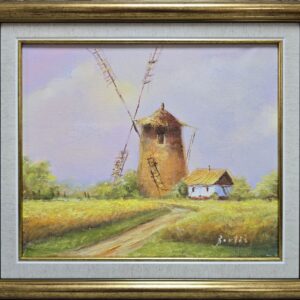 Umetnička slika Salaš 1 slikar Darko Bartoš- tehnika ulje na platnu - veličina slike bez rama 25x30 cm - sa ramom 34x39 cm - cena umetničke slike 8260 dinara - izgled slike sa ramom.
