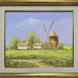 Umetnička slika Salaš 4 slikar Darko Bartoš- tehnika ulje na platnu - veličina slike bez rama 25x30 cm - sa ramom 34x39 cm - cena umetničke slike 8260 dinara - izgled slike sa ramom.