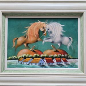 Umetnička slika Šarena ljubav XVI slikar Janoš Mesaroš- tehnika kombinovana tehnika lak pastel - veličina slike bez rama 25x35 cm - sa ramom 40x50 cm - cena umetničke slike 35400 dinara - izgled slike sa ramom.