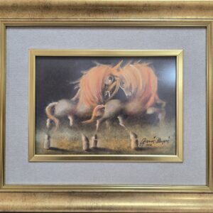 Umetnička slika Braon srce VI slikar Janoš Mesaroš- tehnika pastel - veličina slike bez rama 21x30 cm - sa ramom 43x51 cm - cena umetničke slike 33040 dinara - izgled slike sa ramom i staklom.