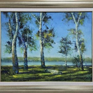 Umetnička slika Jugovo slikar Ivan Colić- tehnika ulje na lesonitu - veličina slike bez rama 50x65 cm - sa ramom 68x81 cm - cena umetničke slike 38940 dinara - izgled slike sa ramom.