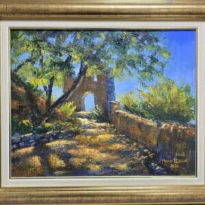 Umetnička slika Na tvrđavi slikar Ivan Colić- tehnika ulje na platnu - veličina slike bez rama 40x50 cm - sa ramom 55x65 cm - cena umetničke slike 22420 dinara - izgled slike sa ramom.