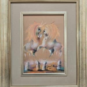 Umetnička slika Nežnost VI slikar Janoš Mesaroš- tehnika pastel - veličina slike bez rama 30x21 cm - sa ramom 51x43 cm - cena umetničke slike 33040 dinara - izgled slike sa ramom i staklom.