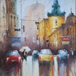 Umetnicka slika - Naziv slike Beograd-2-Slikar Nenad Vojnovic-tehnika ulje na platnu-luks uramljena-Format slike sa ramom 58×43 cm-bez rama 45×30 cm-sertifikat-Cena slike 16520 dinara - izgled slike bez rama