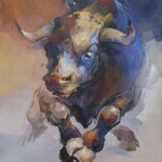 Umetnicka slika - Naziv slike Borbeni bik-k.t.-tehnika akril-ulje na juti-akademski slikar Braca Djurkovic-Format slike sa ramom 64x54 cm-bez rama 50×40 cm-sertifikat-2021.-Cena slike 94400 dinara - izgled slike bez rama Umetnicka slika - Naziv slike Borbeni bik-k.t.-tehnika akril-ulje na juti-akademski slikar Braca Djurkovic-Format slike sa ramom 64x54 cm-bez rama 50×40 cm-sertifikat-2021.-Cena slike 94400 dinara - izgled slike bez rama