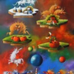 Umetnicka slika - Naziv slike Ostrva srece-Slikar Janos Mesaros-tehnika ulje na platnu 100×80 cm-sertifikat-2020.- 354000 dinara - izgled slike bez rama