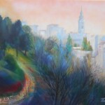Umetnicka slika - Naziv slike Beograd-2-tehnika ulje na platnu-Format slike bez rama 55x70 cm-sertifikat-akademski slikar-Goran Bankovic-Cena slike 23600 dinara - izgled slike bez rama