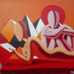 Umetnicka slika - Naziv slike Citalac i mislilac-2-Slikar Dusko Trifunovic-Format slike bez rama 80x100 cm-tehnika ulje na platnu-sertifikat-Cena slike 59000 dinara - izgled slike bez rama