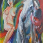 Umetnicka slika - Naziv slike Dama i konj-akademski slikar Goran Bankovic-tehnika ulje na platnu-Format slike sa ramom 94x74 cm-bez rama 80x60 cm-sertifikat-Cena slike 29500 dinara - izgled slike bez rama