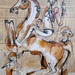 Umetnicka slika - Naziv slike Don Kihot 2-kombinovana tehnika -ulje i crtez na kartonu-Format slike 50×35 cm-akademski slikar Dusan Rajsic-sertifikat-Cena slike 11800 dinara - izgled slike bez rama Umetnicka slika - Naziv slike Don Kihot 2-kombinovana tehnika -ulje i crtez na kartonu-Format slike 50×35 cm-akademski slikar Dusan Rajsic-sertifikat-Cena slike 11800 dinara - izgled slike bez rama