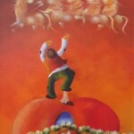 Umetnicka slika - Naziv slike Hvatac konja-Slikar Janos Mesaros-kombinovana tehnika -pastel-ulje i lak-Format slike sa ramom 70×90 cm-bez rama 50×70 cm-sertifikat-Cena slike 59000 dinara - izgled slike bez rama