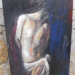 Umetnicka slika - Naziv slike Isus-tehnika ulje na platnu-Format slike 127x68 cm-akademski slikar Goran Bankovic-Cena slike 35400 dinara