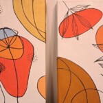 Umetnicka slika - Naziv slike Kompozicija 1,tehnika akril na platnu, diptih, dve slike Format 30×25 cm, Slikarka Tijana Lazic , sertifikat, Cena slike 8260 dinara - izgled slike bez rama