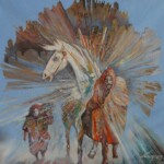 Umetnicka slika - Naziv slike Mecava-tehnika ulje na platnu-Format slike 100x100 cm-Slikar Ivan Vanja Milanovic -Cena slike 82600 dinara - izgled slike bez rama