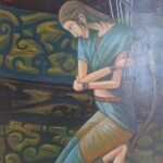 Umetnicka slika - Naziv slike Strelac-Slikar Dusko Trifunovic-Format slike bez rama 70×60 cm-tehnika ulje na platnu-sertifikat-Cena slike 38940 dinara - izgled slike bez rama