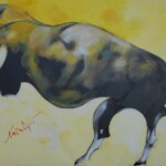 Umetnicka slika - naziv slike Bik-Mr. akademska slikarka Natalija Cimesa-tehnika ulje na platnu-Format slike 115x210 cm-2017.-sertifikat-Cena slike 236000 dinara - izgled slike bez rama Umetnicka slika - naziv slike Bik-Mr. akademska slikarka Natalija Cimesa-tehnika ulje na platnu-Format slike 115x210 cm-2017.-sertifikat-Cena slike 236000 dinara - izgled slike bez rama