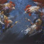 Umetnicka slika - naziv slike Borba petlova-tehnika pastel-uramljen-Format slike bez rama 50×70 cm-sa ramom 68×88 cm-akademski slikar Braca Djurkovic-sertifikat-Cena slike 35400 dinara - izgled slike bez rama Umetnicka slika - naziv slike Borba petlova-tehnika pastel-uramljen-Format slike bez rama 50×70 cm-sa ramom 68×88 cm-akademski slikar Braca Djurkovic-sertifikat-Cena slike 35400 dinara - izgled slike bez rama