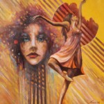 Umetnicka slika - naziv slike Setna lepota-tehnika ulje na platnu-Format slike 100x100 cm-Slkar Ivan Vanja Milanovic-sertifikat-Cena slike 70800 dinara - izgled slike bez rama
