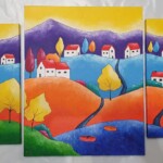 Umetnicka slika - naziv slike Triptih-tehnika akril na platnu-jedna slika-Format slike 50x40 cm i dve slike su 40×30 cm-Slikarka Tijana Lazic -sertifikat-Cena slike 21240 dinara