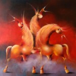 Umetnicka slika - naziv slike Trojka-tehnika ulje na platnu-Slikar Janos Mesaros-sertifikat-Format slike 100x80 cm-2017-Cena slike 531000 dinara - izgled slike bez rama Umetnicka slika - naziv slike Trojka-tehnika ulje na platnu-Slikar Janos Mesaros-sertifikat-Format slike 100x80 cm-2017-Cena slike 531000 dinara - izgled slike bez rama