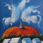 Umetnicka slika - naziv slike U tem Somboru-IV-Slikar Janos Mesaros-kombinovana tehnika-ulje lak i pastel-luksuzno uramljen-Format slike sa ramom 53×43 cm-bez rama 35×25 cm-sertifikat- Cena slike 21240 dinara - izgled slike bez rama