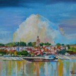 Umetnicka slika - naziv slike Zemun-5-Slikar Goran Bankovic-tehnika ulje na platnu-Format slike sa ramom 49x59 cm-bez rama 40x50 cm-sertifikat-Cena slike 10620 dinara - izgled slike bez rama