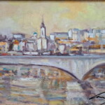 Umetnička slika Beograd II slikar Ivan Vanja Milanović- tehnika ulje na platnu - Format slike sa ramom 54x44 cm - bez rama 30x40 cm - Cena umetničke slike 11800 dinara - izgled slike bez rama