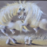 Umetnička slika Braon ljubav X slikar Janoš Mesaroš - tehnika pastel - luksuzno uramljena - Format slike sa ramom 40x50 cm - bez rama 25x35cm - Cena umetničke slike 18880 dinara - izgled slike bez rama