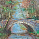 Umetnička slika Most II slikar Ivan Vanja Milanović - tehnika slikanja ulje na platnu - Format slike sa ramom 54x44 cm - bez rama 30x40 cm - Cena umetničke slike 11800 dinara - izgled slike bez rama