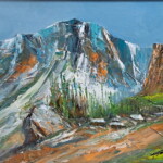 Umetnička slika Planina III slikar Ivan Vanja Milanović - tehnika ulje na platnu - format slike sa ramom 62x52 cm - bez rama 50x40 cm - Cena umetničke slike 15340 dinara - izgled slike bez rama