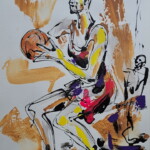 Umetnička slika Košarkaš 1 akademski slikar Dušan Rajšić - tehnika kombinovana ulje i crtež na papiru - format slike bez rama 50x35 cm - Cena umetničke slike 11800 dinara - izgled slike bez rama Umetnička slika Košarkaš 1 akademski slikar Dušan Rajšić - tehnika kombinovana ulje i crtež na papiru - format slike bez rama 50x35 cm - Cena umetničke slike 11800 dinara - izgled slike bez rama