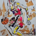 Umetnička slika Košarkaš 3 akademski slikar Dušan Rajšić - tehnika kombinovana ulje i crtež na papiru - format slike bez rama 50x35 cm - Cena umetničke slike 11800 dinara - izgled slike bez rama Umetnička slika Košarkaš 3 akademski slikar Dušan Rajšić - tehnika kombinovana ulje i crtež na papiru - format slike bez rama 50x35 cm - Cena umetničke slike 11800 dinara - izgled slike bez rama