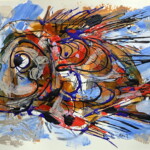 Umetnička slika Riba 1 akademski slikar Dušan Rajšić - tehnika kombinovana ulje i crtež na papiru - format slike bez rama 35x50 cm - Cena umetničke slike 11800 dinara - izgled slike bez rama Umetnička slika Riba 1 akademski slikar Dušan Rajšić - tehnika kombinovana ulje i crtež na papiru - format slike bez rama 35x50 cm - Cena umetničke slike 11800 dinara - izgled slike bez rama