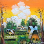 Umetnička slika Narandžasto nebo slikar Adam Mezin - tehnika ulje na platnu - format slike sa ramom 58x58 cm - bez rama 45x45 cm - Cena umetničke slike 37760 dinara - izgled slike bez rama Umetnička slika Narandžasto nebo slikar Adam Mezin - tehnika ulje na platnu - format slike sa ramom 58x58 cm - bez rama 45x45 cm - Cena umetničke slike 37760 dinara - izgled slike bez rama