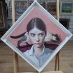 Umetnička slika Iščekivanja slikar Vladimir Dunjić - tehnika akrilik i ulje na platnu - format slike sa ramom 66x66 cm - bez rama 56x56 cm - godina slikanja 2023. - Cena umetničke slike 212400 dinara