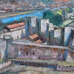 Umetnička slika Tvrđava 10 slikar Ivan Vanja Milanović - tehnika ulje na platnu - format slike sa ramom 56x66 cm - bez rama 40x50 cm - Cena umetničke slike 17700 dinara - izgled slike bez rama