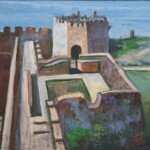 Umetnička slika Tvrđava 12 slikar Ivan Vanja Milanović - tehnika ulje na platnu - format slike sa ramom 55x65 cm - bez rama 40x50 cm - Cena umetničke slike 17700 dinara - izgled slike bez rama