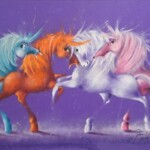 Umetnička slika Ljubičasta rapsodija VII slikar Janoš Mesaroš - tehnika kombinovana - pastel-ulje i lak - format slike sa ramom 64x84 cm - bez rama 50x70 cm - Cena umetničke slike 82600 dinara - izgled slike bez rama
