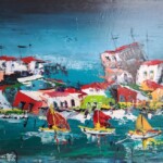 Umetnička slika Sicilija 11 slikar Duško Trifunović-tehnika ulje na platnu - format slike bez rama 40x50 cm - cena umetničke slike 25960 dinara - izgled slike bez rama