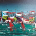 Umetnička slika Sicilija 12 slikar Duško Trifunović-tehnika ulje na platnu - format slike bez rama 40x50 cm - cena umetničke slike 25960 dinara - izgled slike bez rama