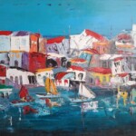 Umetnička slika Sicilija 15 slikar Duško Trifunović-tehnika ulje na platnu-format slike bez rama 50x70 cm - cena umetničke slike 47200 dinara - izgled slike bez rama