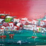 Umetnička slika Sicilija 19 slikar Duško Trifunović-tehnika ulje na platnu-format slike bez rama 50x70 cm - cena umetničke slike 47200 dinara - izgled slike bez rama