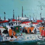 Umetnička slika Sicilija 2 slikar Duško Trifunović - tehnika ulje na platnu - format slike bez rama 25x30 cm - cena umetničke slike 16520 dinara - izgled slike bez rama