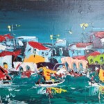 Umetnička slika Sicilija 7 slikar Duško Trifunović-tehnika ulje na platnu - format slike bez rama 30x50 cm - cena umetničke slike 23600 dinara - izgled slike bez rama