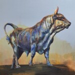 Umetnička slika Divlji bik 2 slikar Dragan Petrović Pavle - tehnika ulje na platnu - format slike bez rama 90x90 cm - Cena umetničke slike 70800 dinara - izgled slike bez rama Umetnička slika Divlji bik 2 slikar Dragan Petrović Pavle - tehnika ulje na platnu - format slike bez rama 90x90 cm - Cena umetničke slike 70800 dinara - izgled slike bez rama