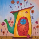 Umetnička slika Čajnik sa cvećem slikarka Tijana Lazić - tehnika akril na platnu - format slike sa ramom 40x 30 cm - Cena umetničke slike 9440 dinara - izgled slike bez rama Umetnička slika Čajnik sa cvećem slikarka Tijana Lazić - tehnika akril na platnu - format slike sa ramom 40x 30 cm - Cena umetničke slike 9440 dinara - izgled slike bez rama