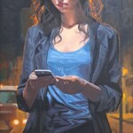 Umetnička slika Devojka sa mobilnim 2 slikar Dragan Petrović Pavle - tehnika ulje na platnu - format slike sa ramom 116x71 cm - bez rama 100x55 cm - Cena umetničke slike 82600 dinara - izgled slike bez rama Umetnička slika Devojka sa mobilnim 2 slikar Dragan Petrović pavle - tehnika ulje na platnu - format slike sa ramom 116x71 cm - bez rama 100x55 cm - Cena umetničke slike 82600 dinara - izgled slike bez rama