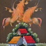 Umetnička slika U tem Somboru XV slikar Janoš Mesaroš - tehnika kombinovana pastel i ulje - format slike sa ramom 67x57 cm - bez rama 50x40 cm - Cena umetničke slike 70800 dinara - izgled slike bez rama