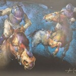 Umetnička slika Dva jahača slikar Braca Đurković - tehnika pastel - format slike sa ramom 54x74 cm - bez rama 40x60 cm - Cena umetničke slike 47200 dinara - izgled slike bez rama Umetnička slika Dva jahača slikar Braca Đurković - tehnika pastel - format slike sa ramom 54x74 cm - bez rama 40x60 cm - Cena umetničke slike 47200 dinara - izgled slike bez rama