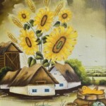 Umetnička slika Kovačica 2 slikarka Marija Hlavati - tehnika ulje na platnu kasirano na kartonu - format slike sa ramom 45x40 cm - bez rama 30x25 cm - Cena umetničke slike 21240 dinara - izgled slike bez rama